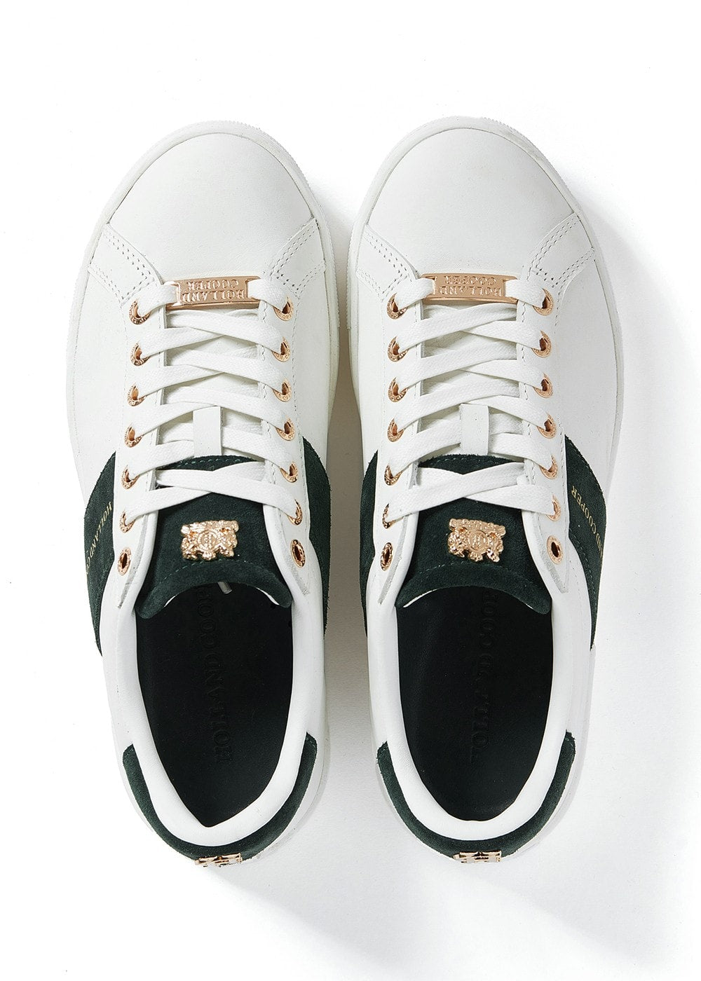 Knightsbridge Court Trainers - White and Racing Green - 4