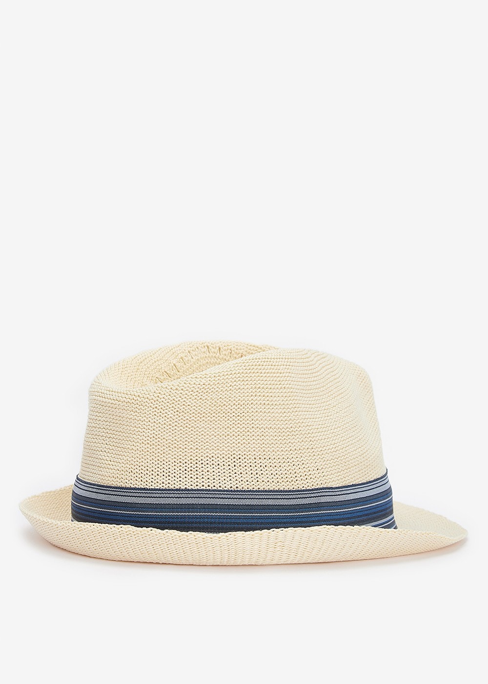 Belford Trilby Summer Hat - Ecru and Blue - 7