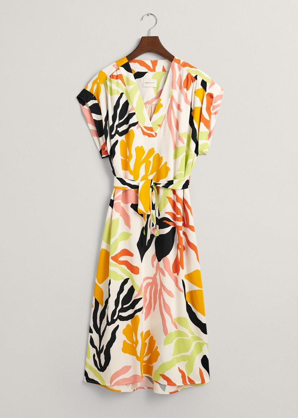 Palm Print Dress - Medal Yellow - 5