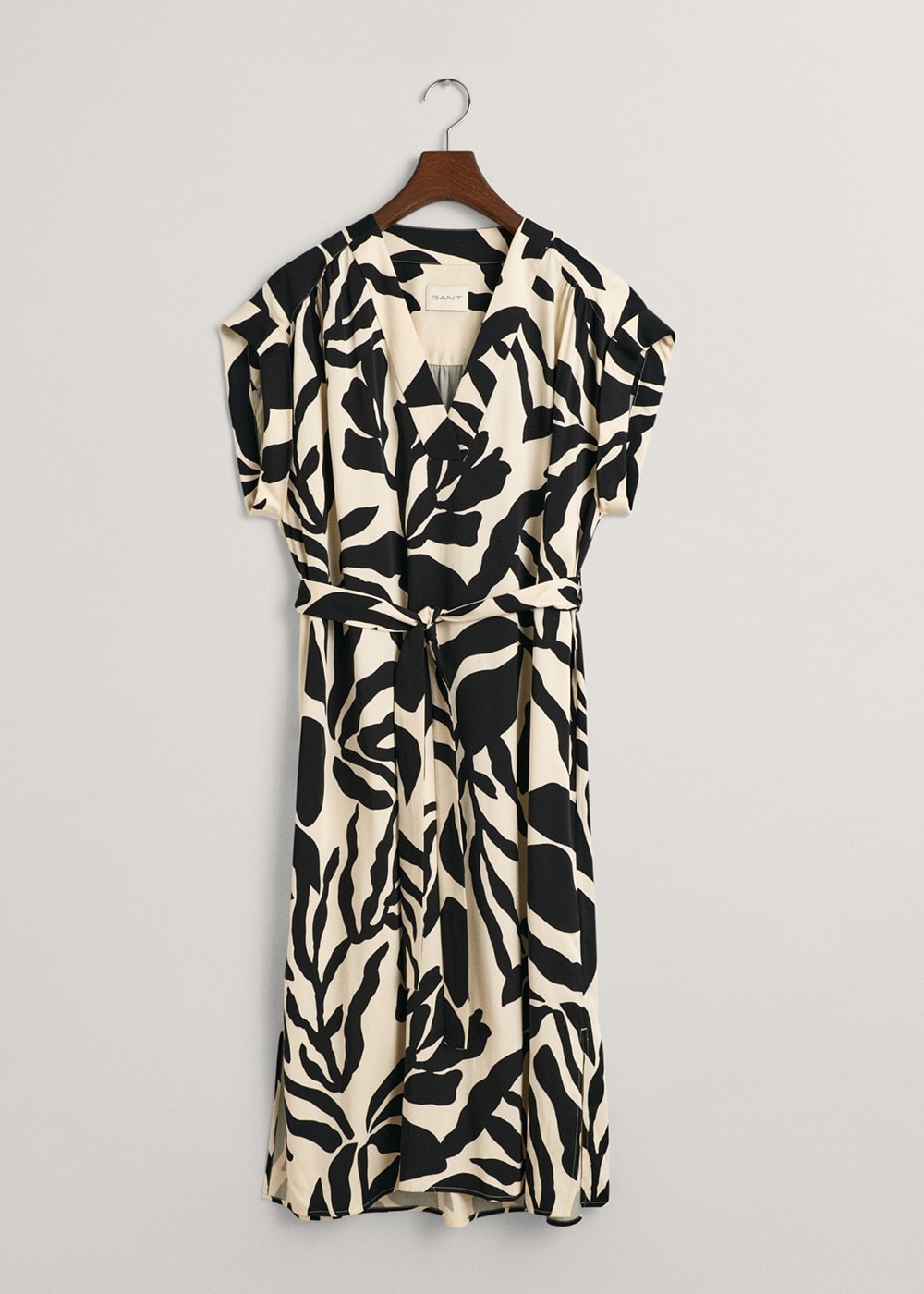 Palm Print Dress - Soft Oat - 6