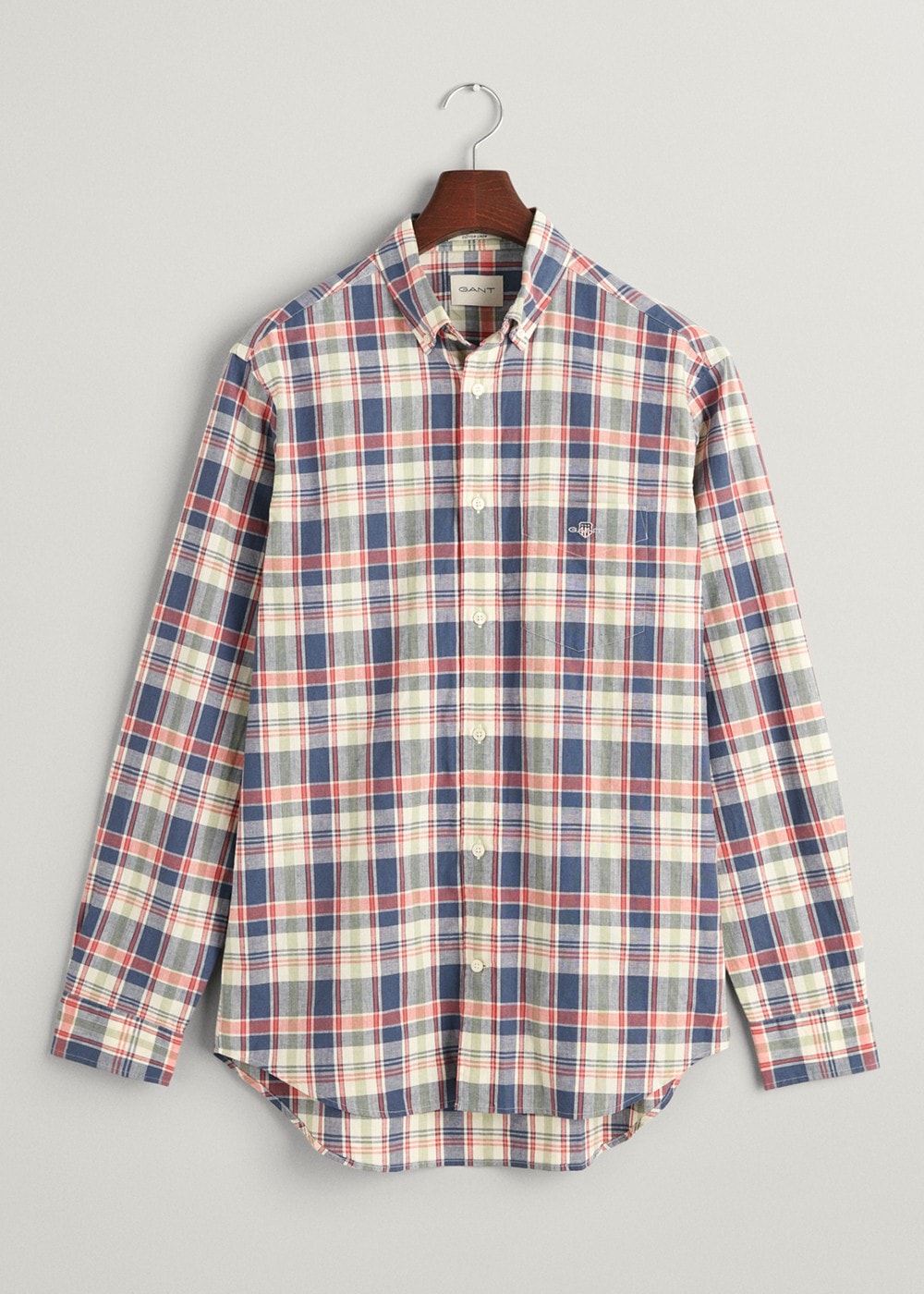 Cotton Linen Checked Shirt - Dusty Blue Sea - 5