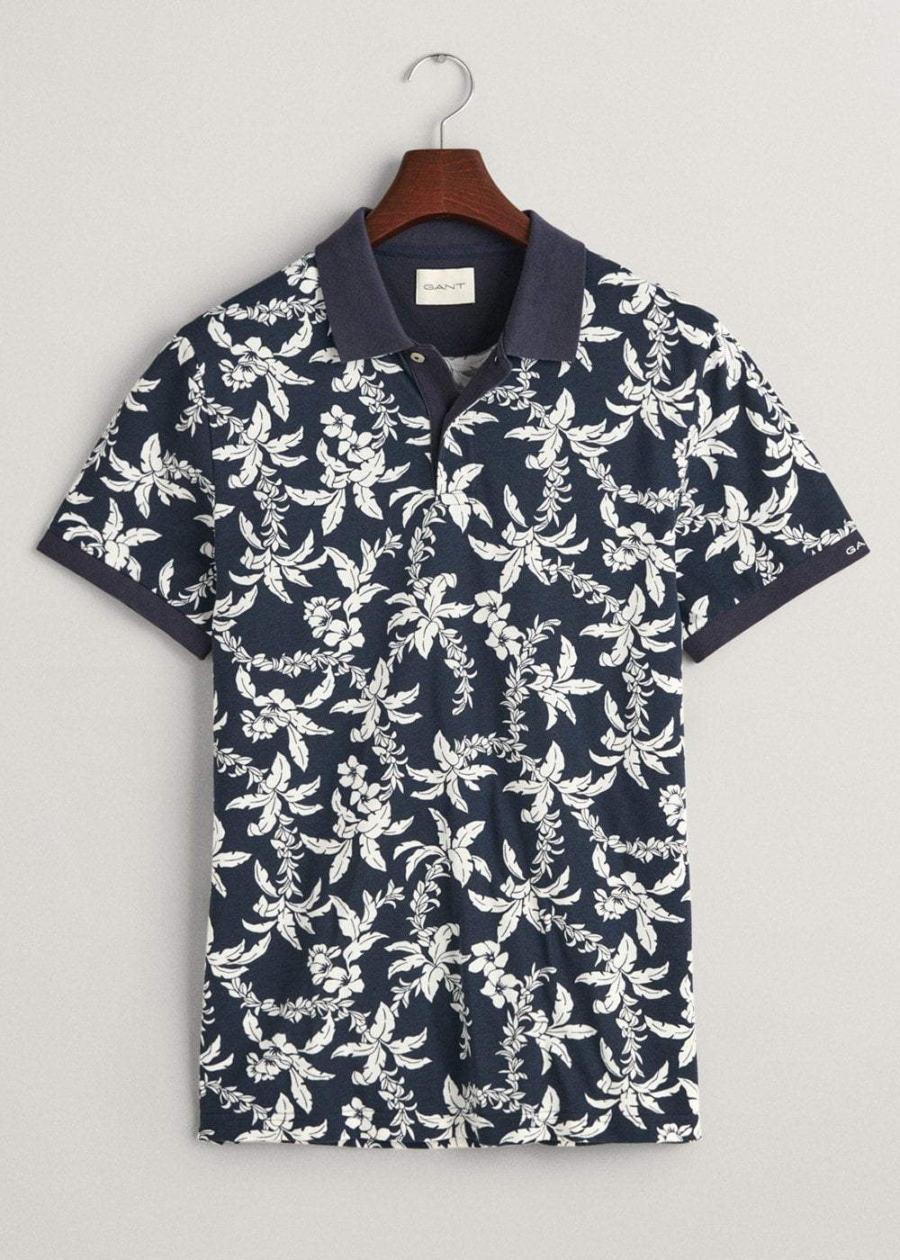 Palm Print Polo - Evening Blue - 4