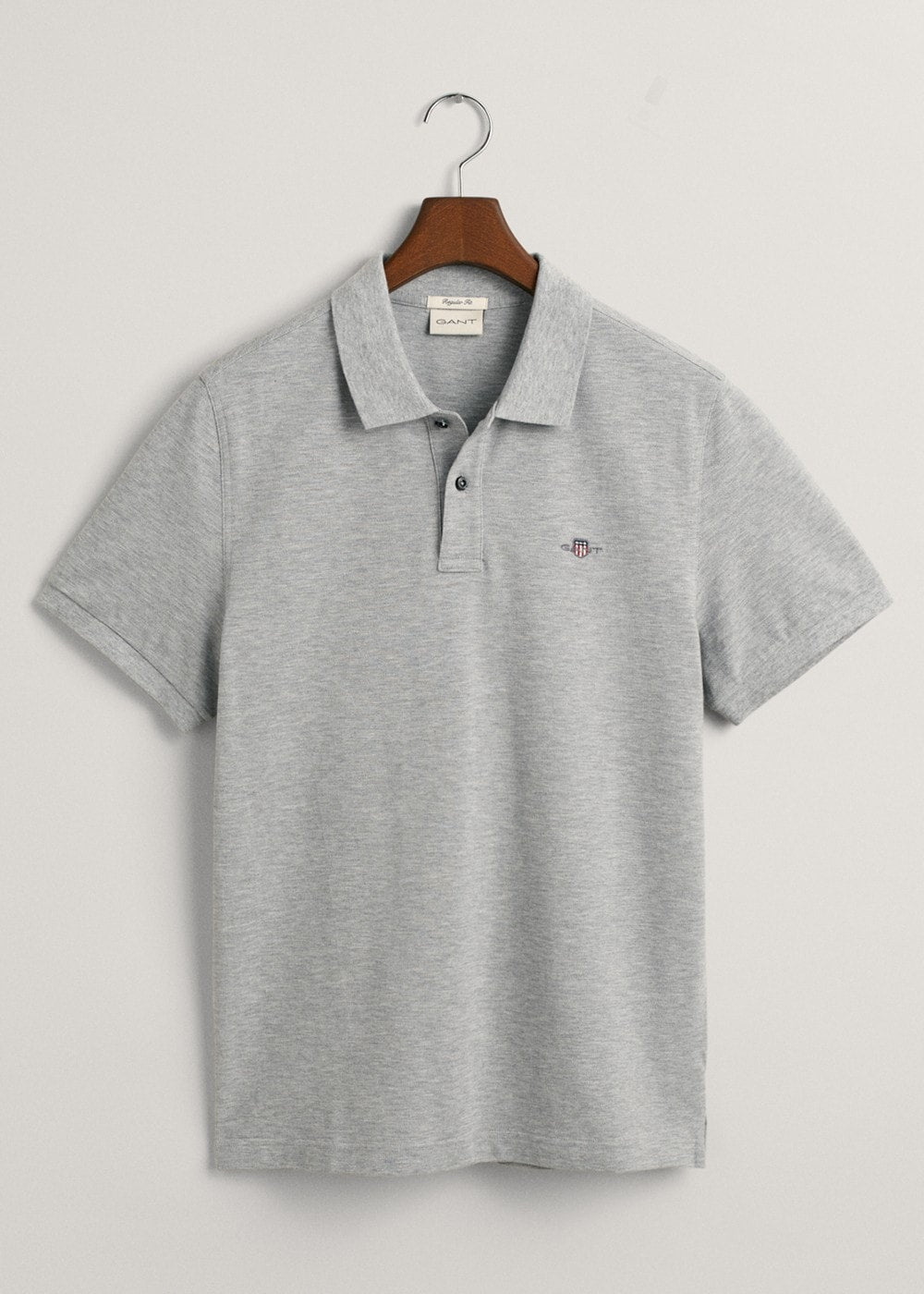 Shield Pique Polo - Grey Melange - 5