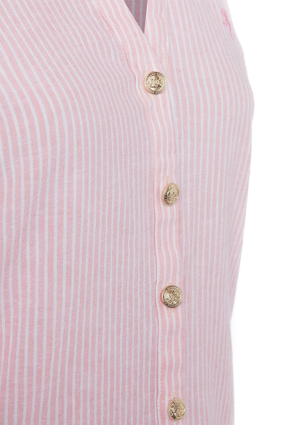 Classic V-Neck Shirt - Pink Stripe - 6