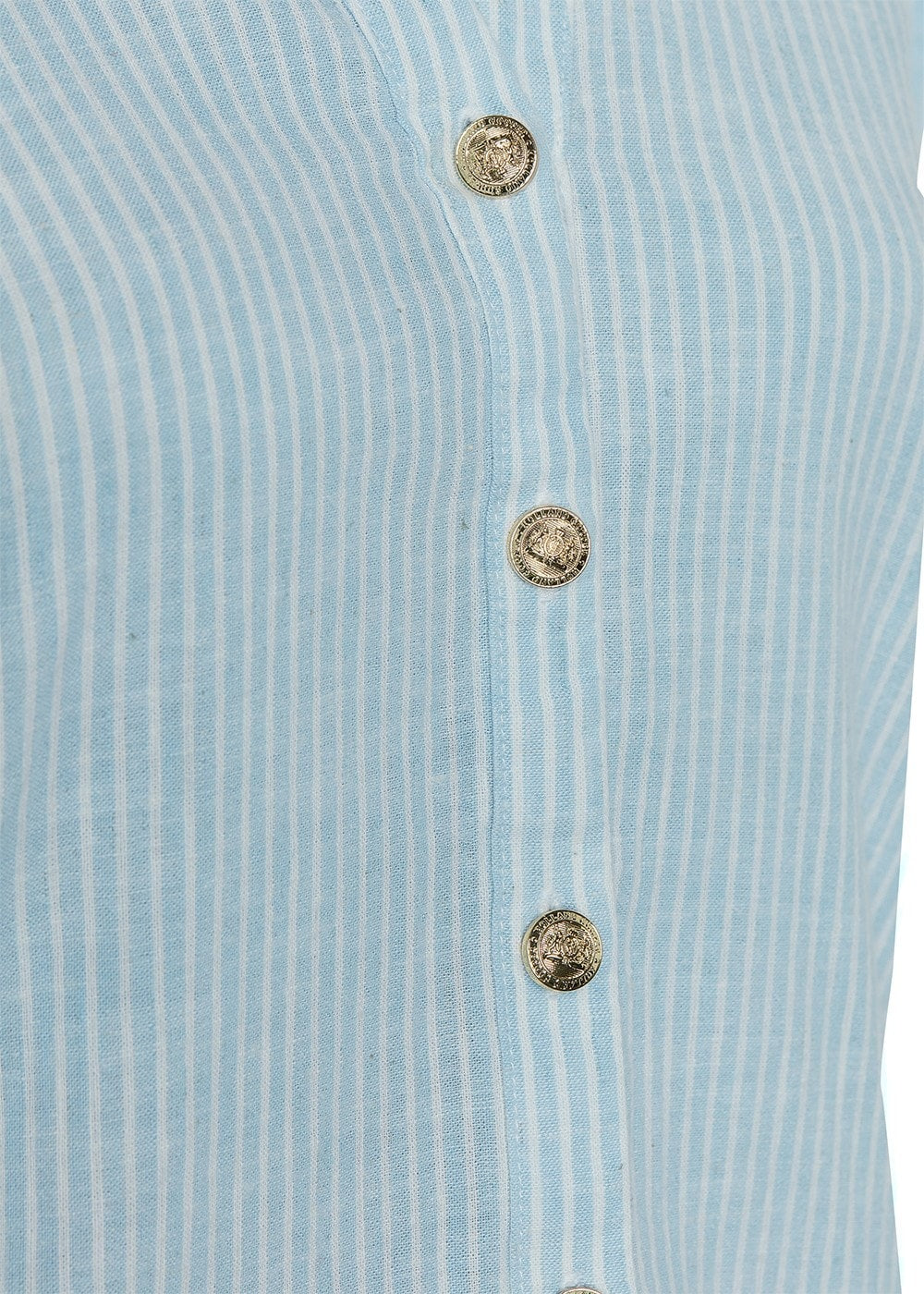 Classic V-Neck Shirt - Azure Stripe - 6