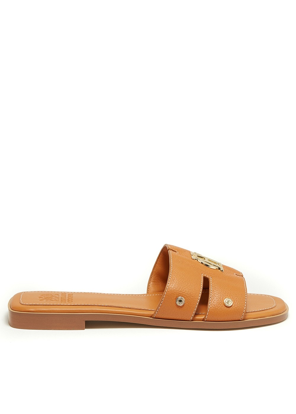 Monogram Slides - Tan Leather - 2