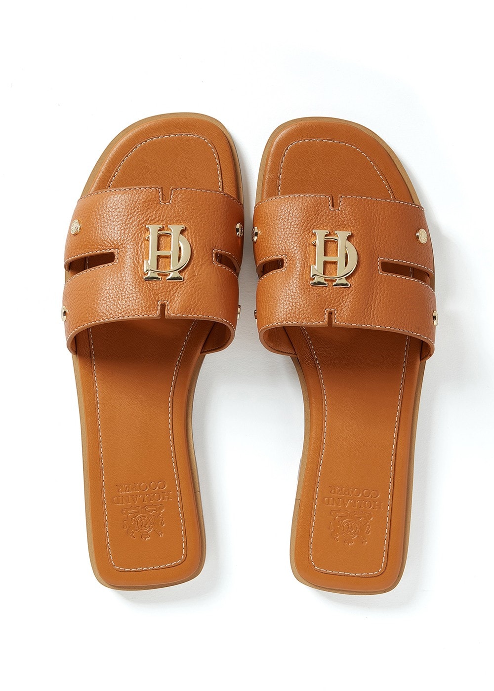 Monogram Slides - Tan Leather - 3