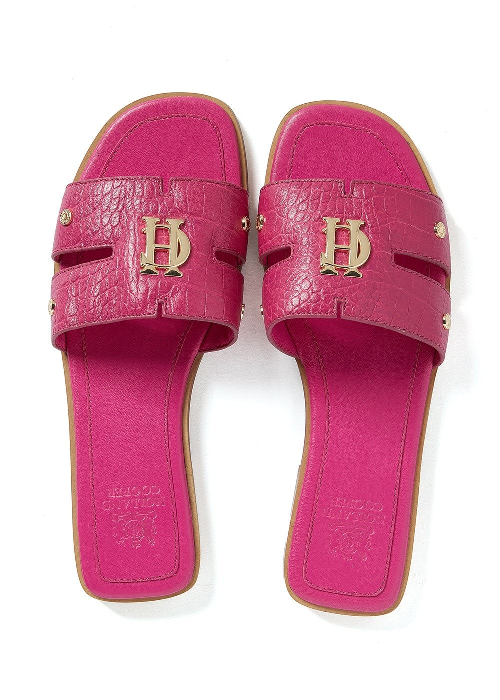 Monogram Slides - Pink Croc - 3