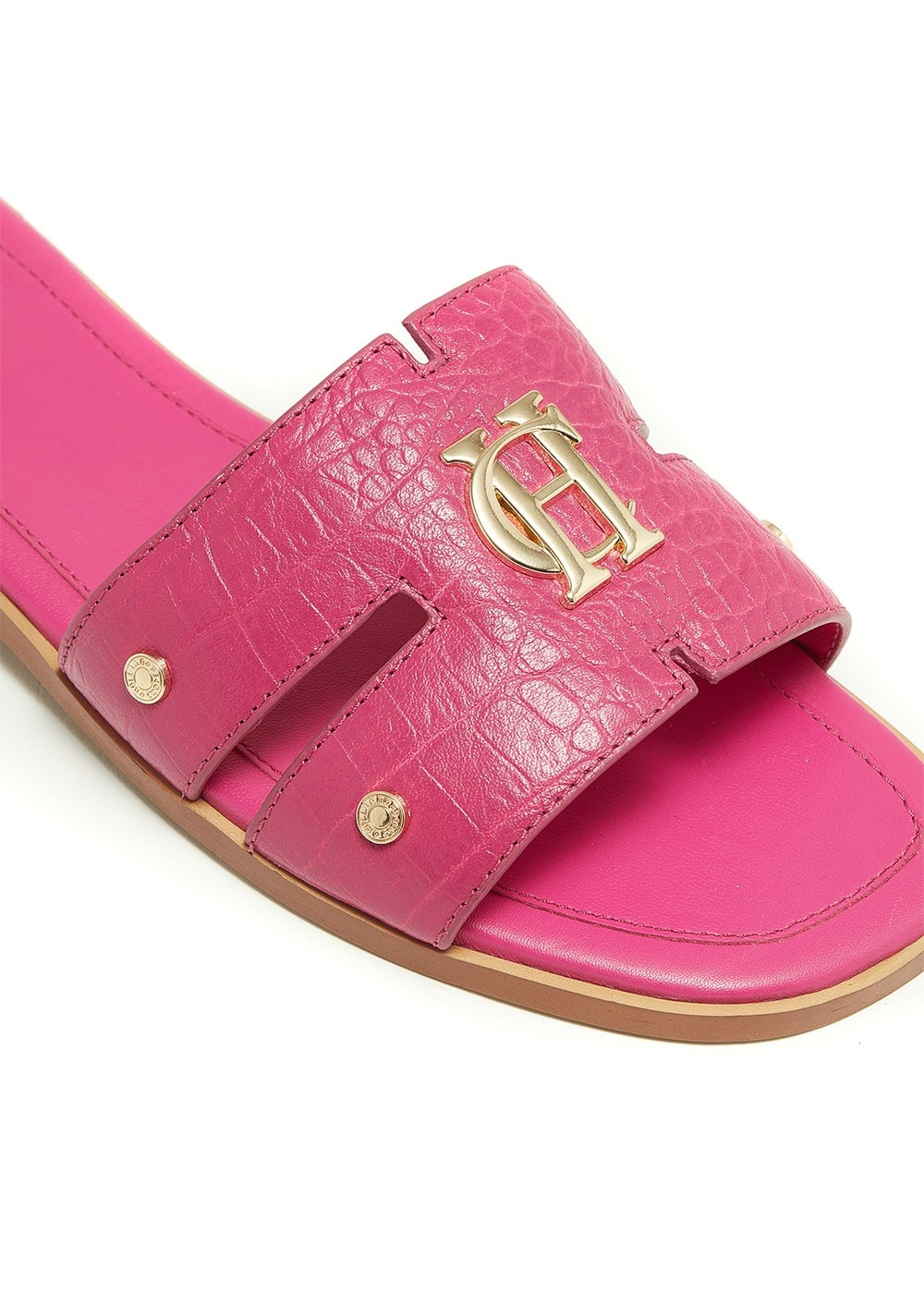 Monogram Slides - Pink Croc - 4