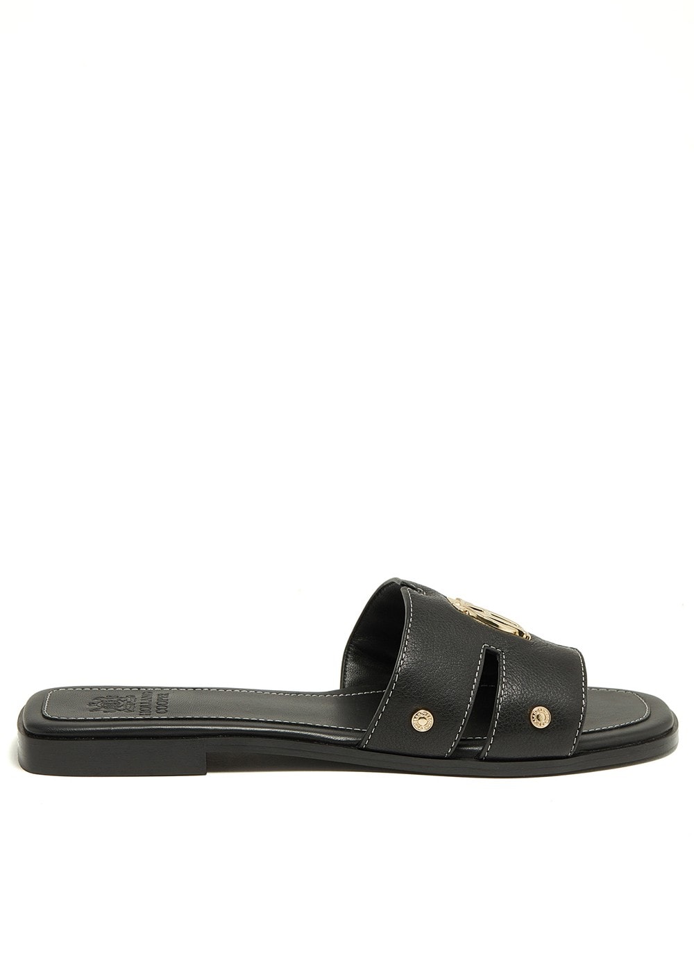 Monogram Slides - Black Leather - 2