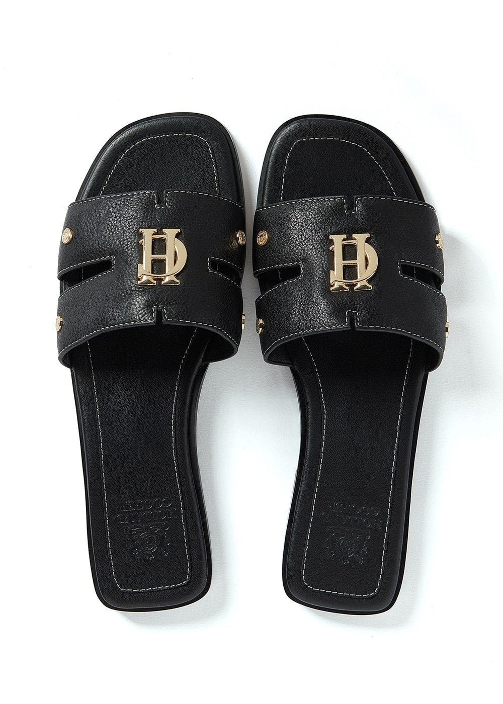 Monogram Slides - Black Leather - 3