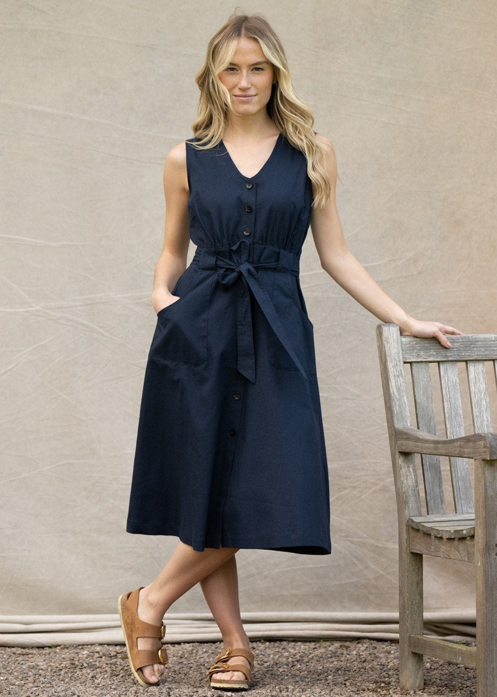 Rutherglen Midi Dress - Navy - 2