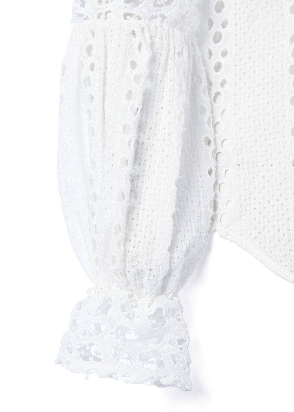 Broderie Lace Shirt - White - 8