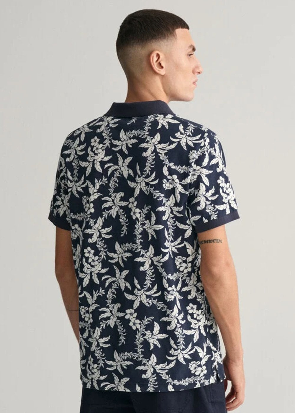 Palm Print Polo - Evening Blue - 2