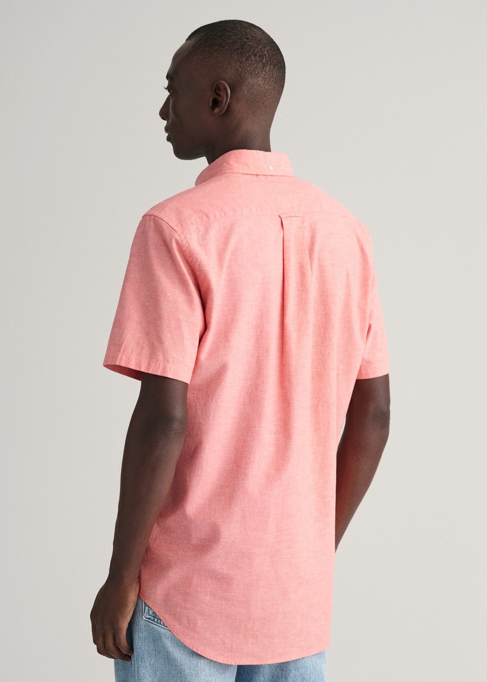 Cotton Linen Short Sleeve Shirt - Sunset Pink - 2