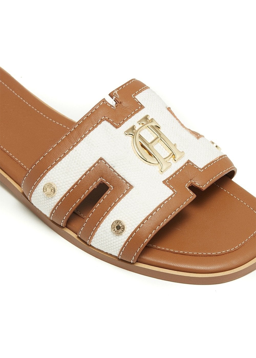 Monogram Slides - Tan Canvas - 4