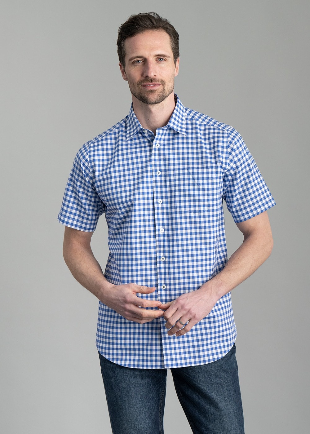 Jasper Short Sleeve Oxford Shirt - Sky - 1