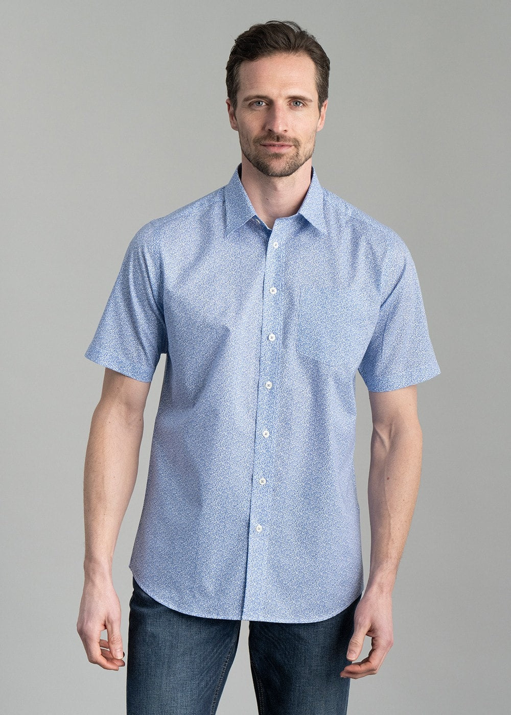 Freddie Short Sleeve Floral Shirt - Blue - 3