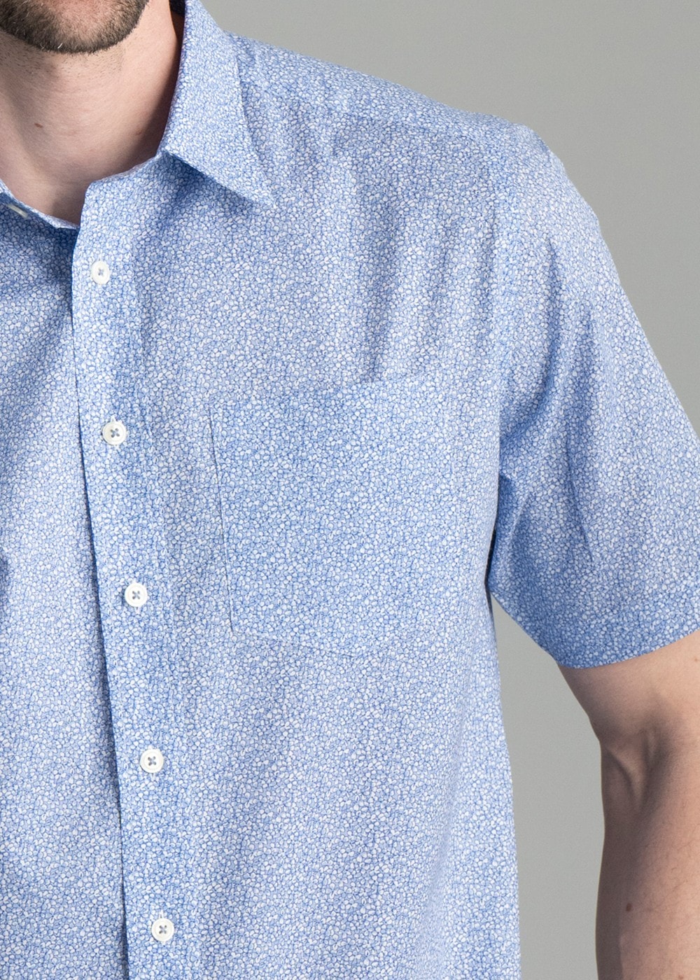 Freddie Short Sleeve Floral Shirt - Blue - 4