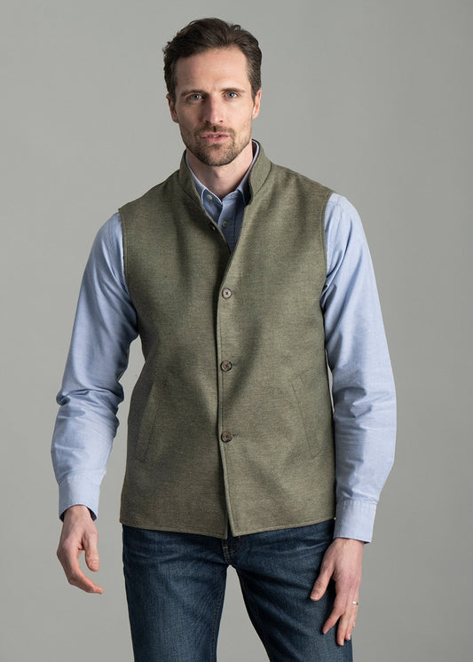 Cavan Gilet - Green Twill - 1