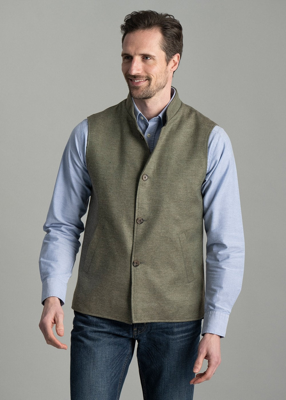 Cavan Gilet - Green Twill - 3