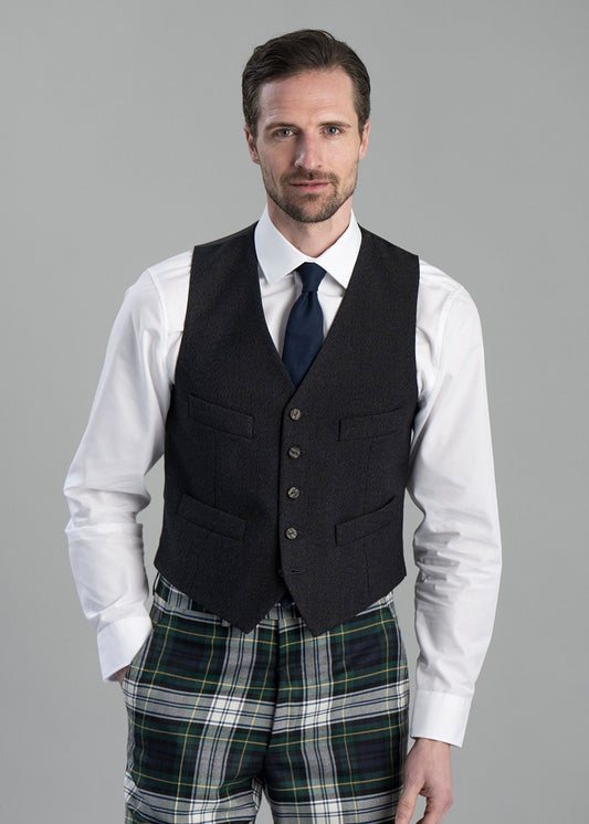 Tweed Argyll Waistcoat - Charcoal - 1