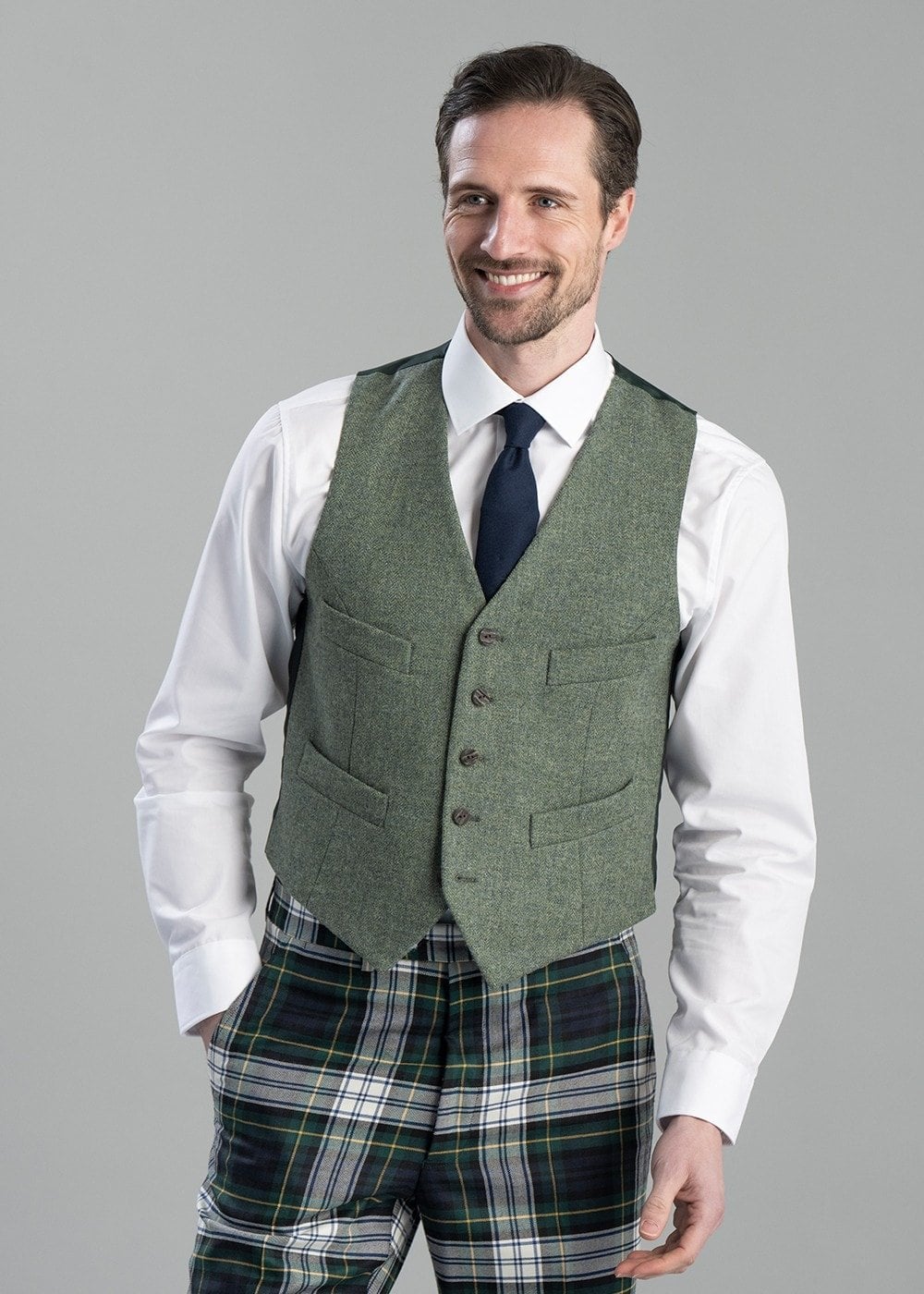 Tweed Argyll Waistcoat - Lovat - 3