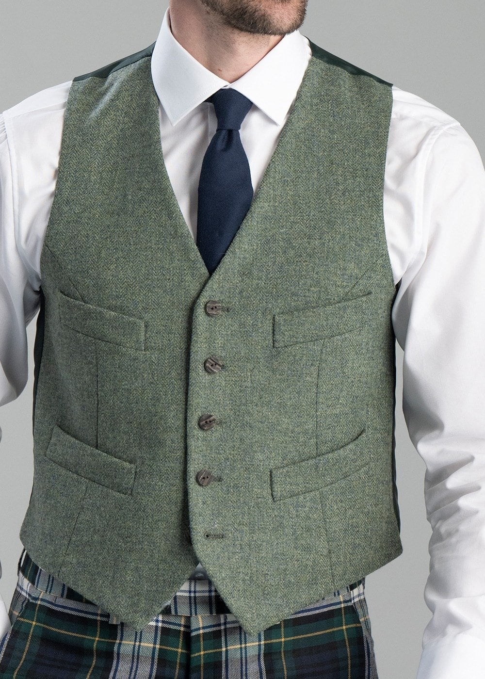 Tweed Argyll Waistcoat - Lovat - 5