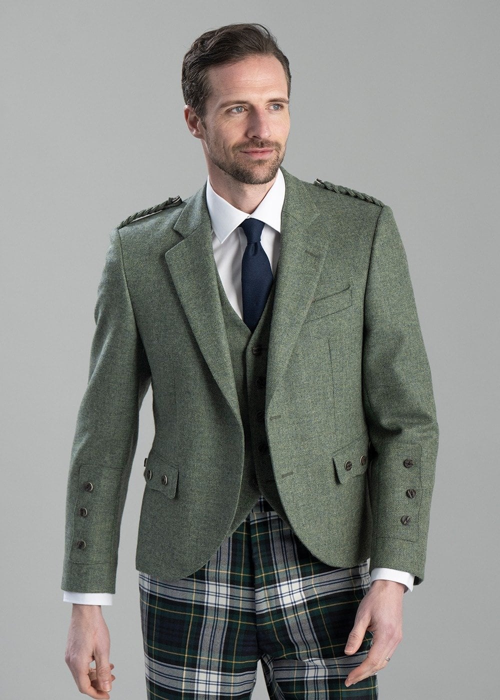 Tweed Argyll Waistcoat - Lovat - 6