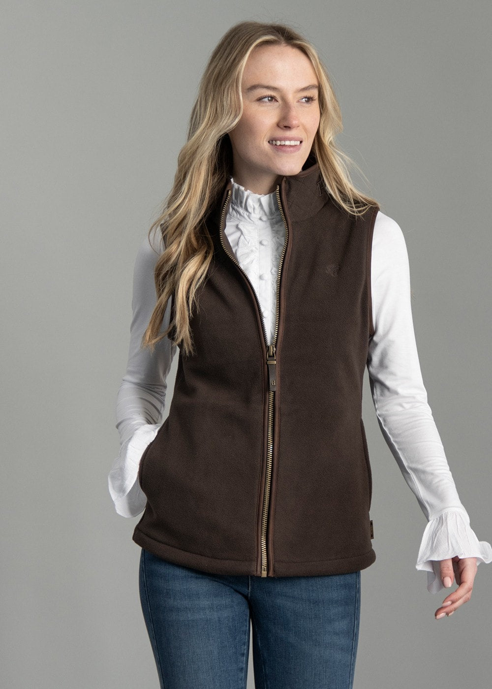 Country Fleece Gilet - Chocolate - 1