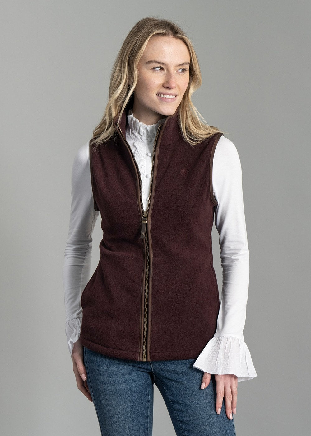 Country Fleece Gilet - Mulberry - 1