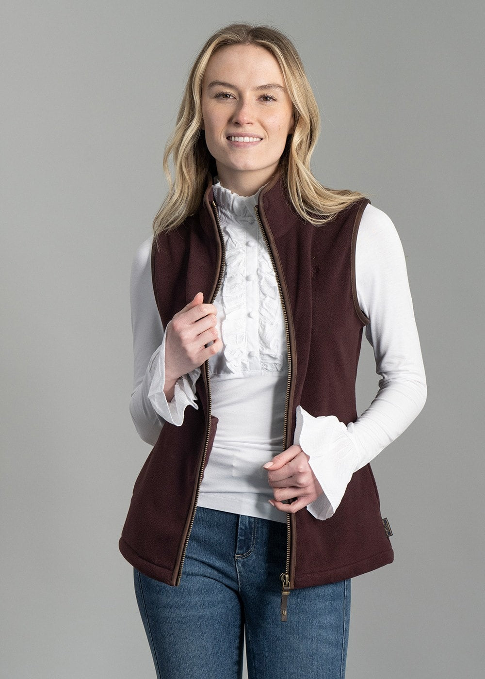 Country Fleece Gilet - Mulberry - 2