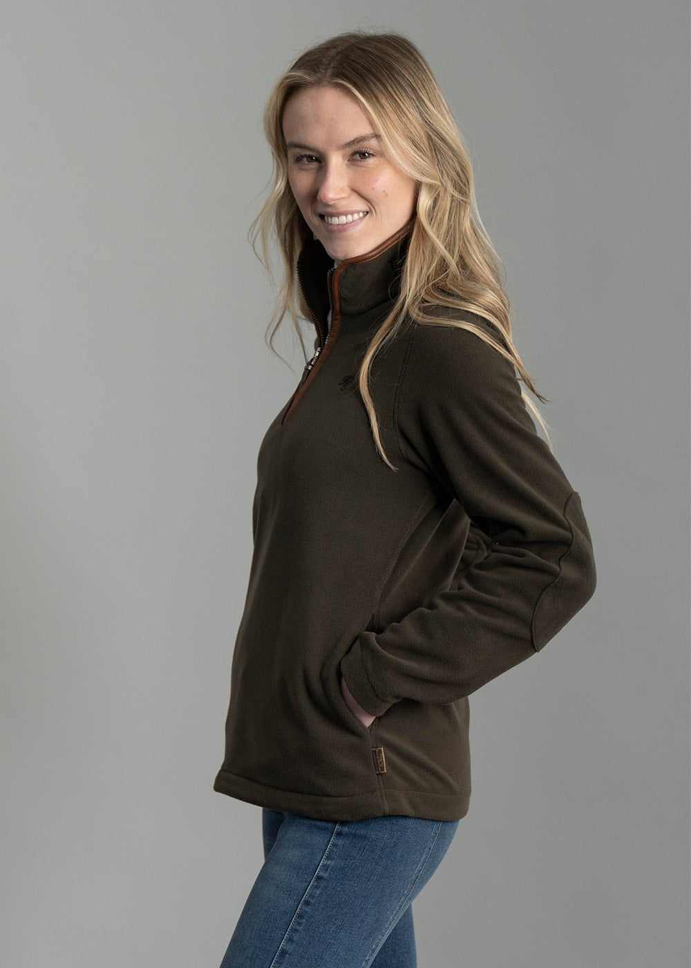 Country Fleece Half Zip - Khaki - 3