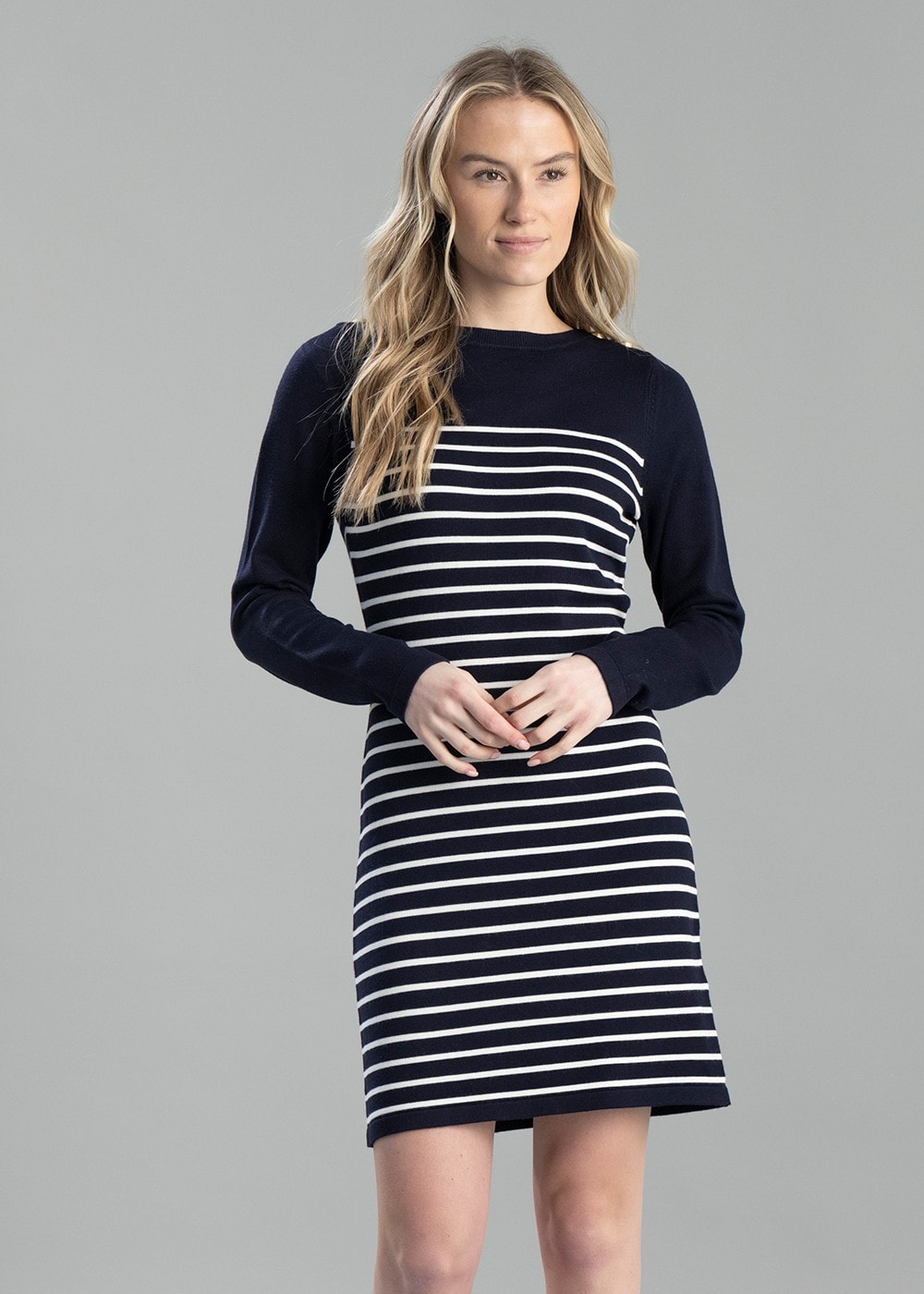 Natalia Mini Dress - Ink Navy Stripe - 2