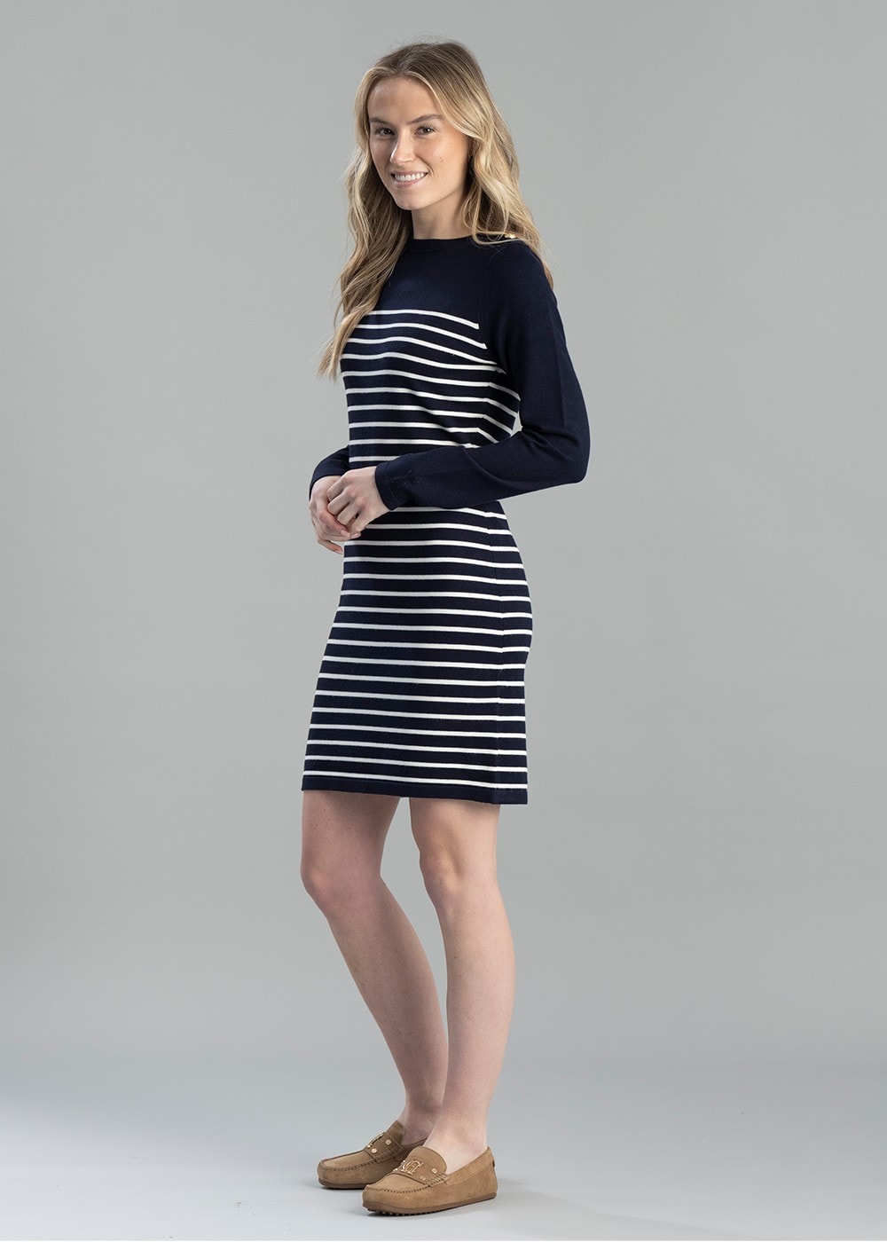 Natalia Mini Dress - Ink Navy Stripe - 3