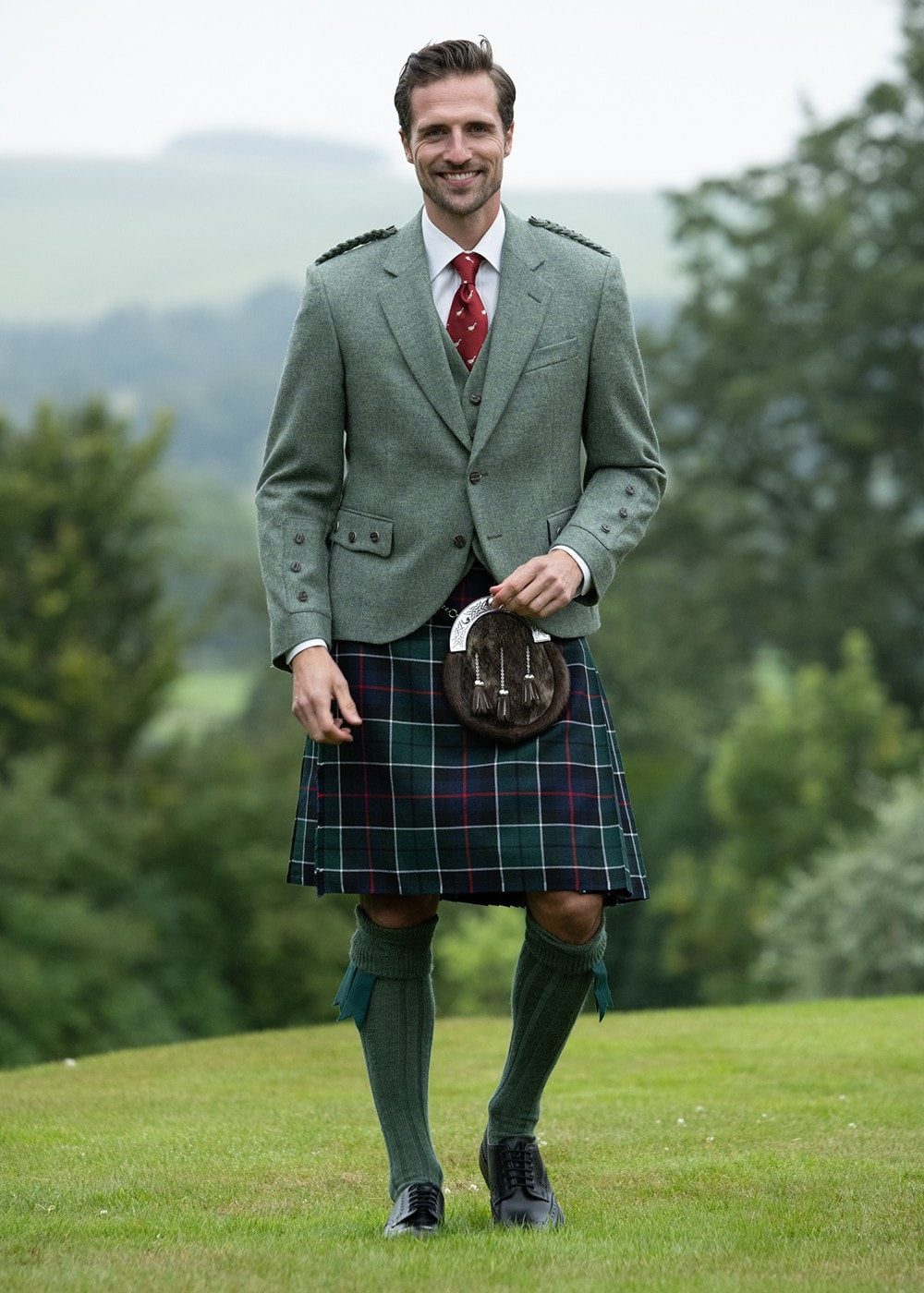 Tweed Argyll Jacket - Lovat - 2