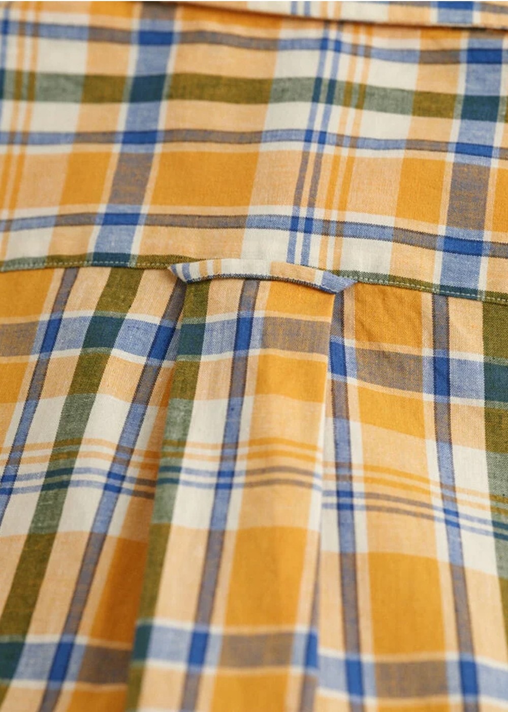 Linen Short Sleeved Check Shirt - Faded Orange - 2