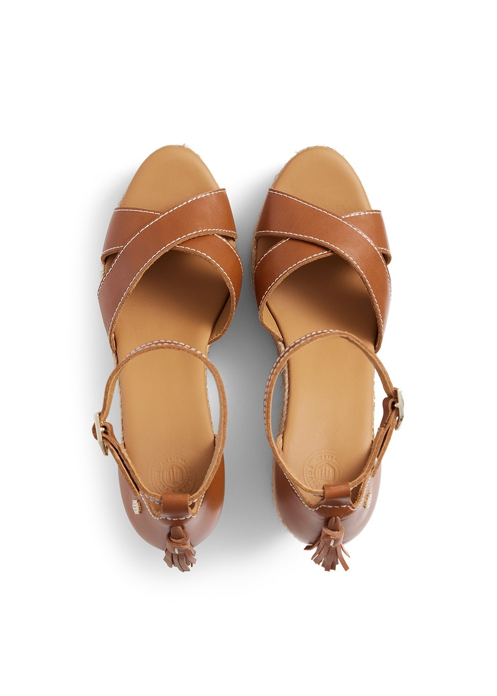 Valencia Wedge - Tan Leather - 4