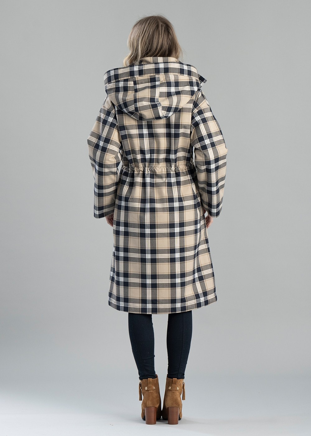 Iris Tartan Waterproof Jacket - White Pepper Navy Check - 6