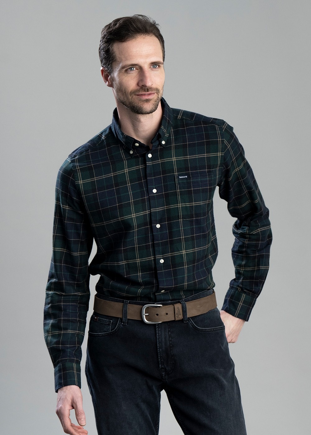 Fortrose Tailored Tartan Shirt - Green Loch - 1