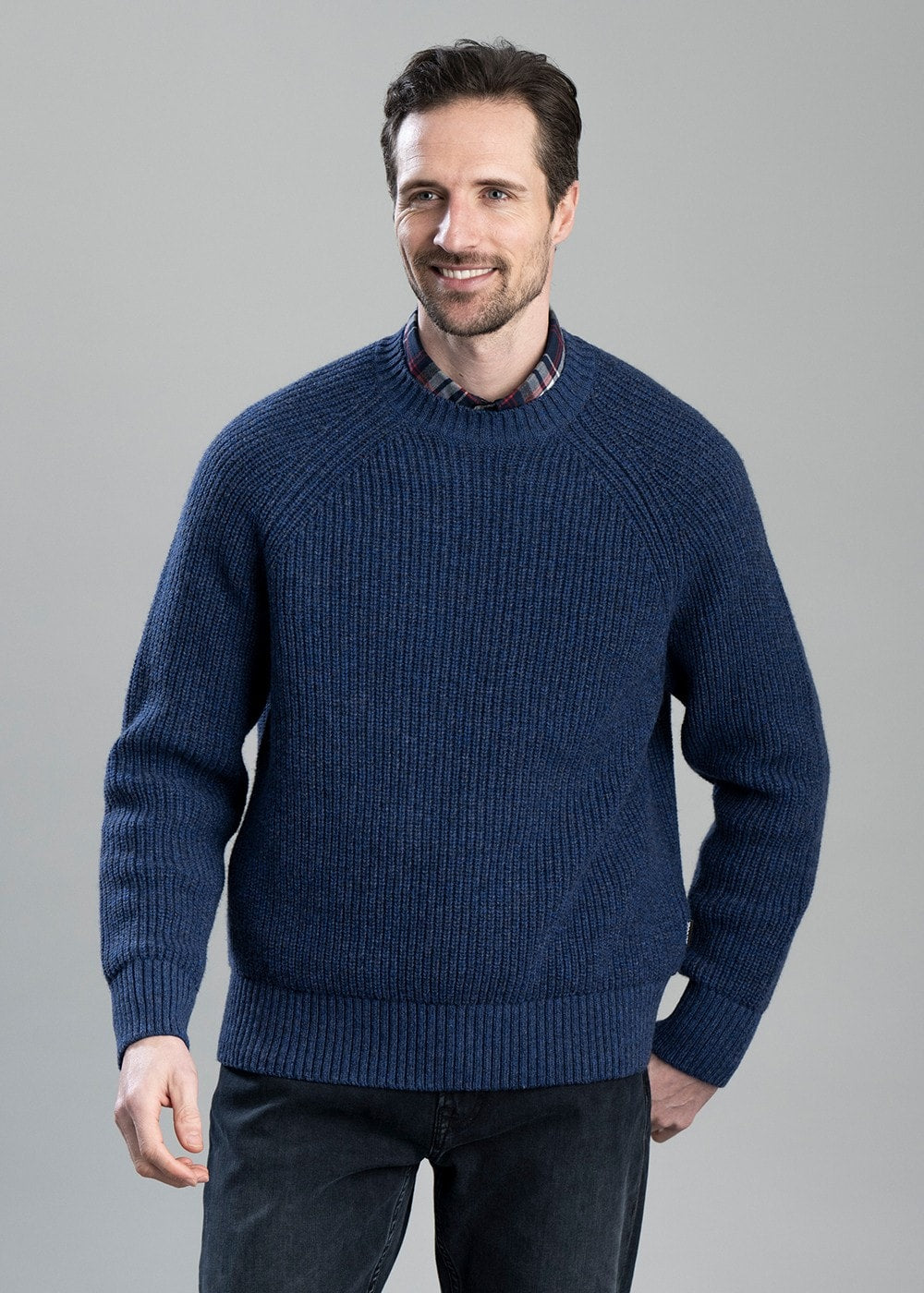 Griffiths Relaxed Crew Neck Sweater - Navy - 3