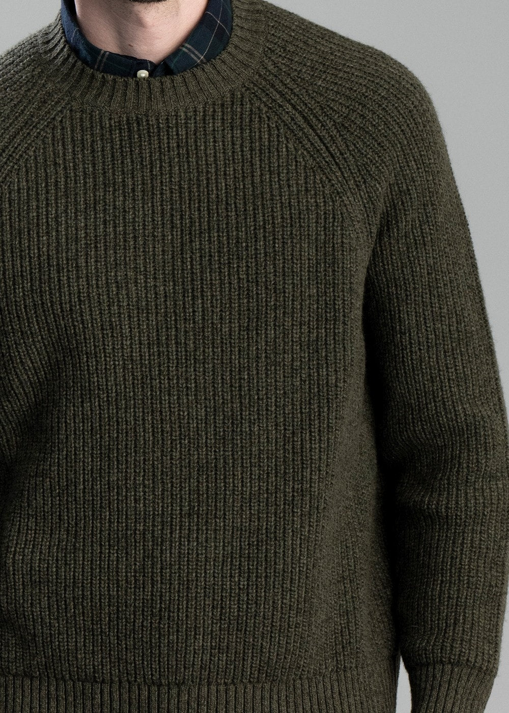 Griffiths Relaxed Crew Neck Sweater - Olive - 4