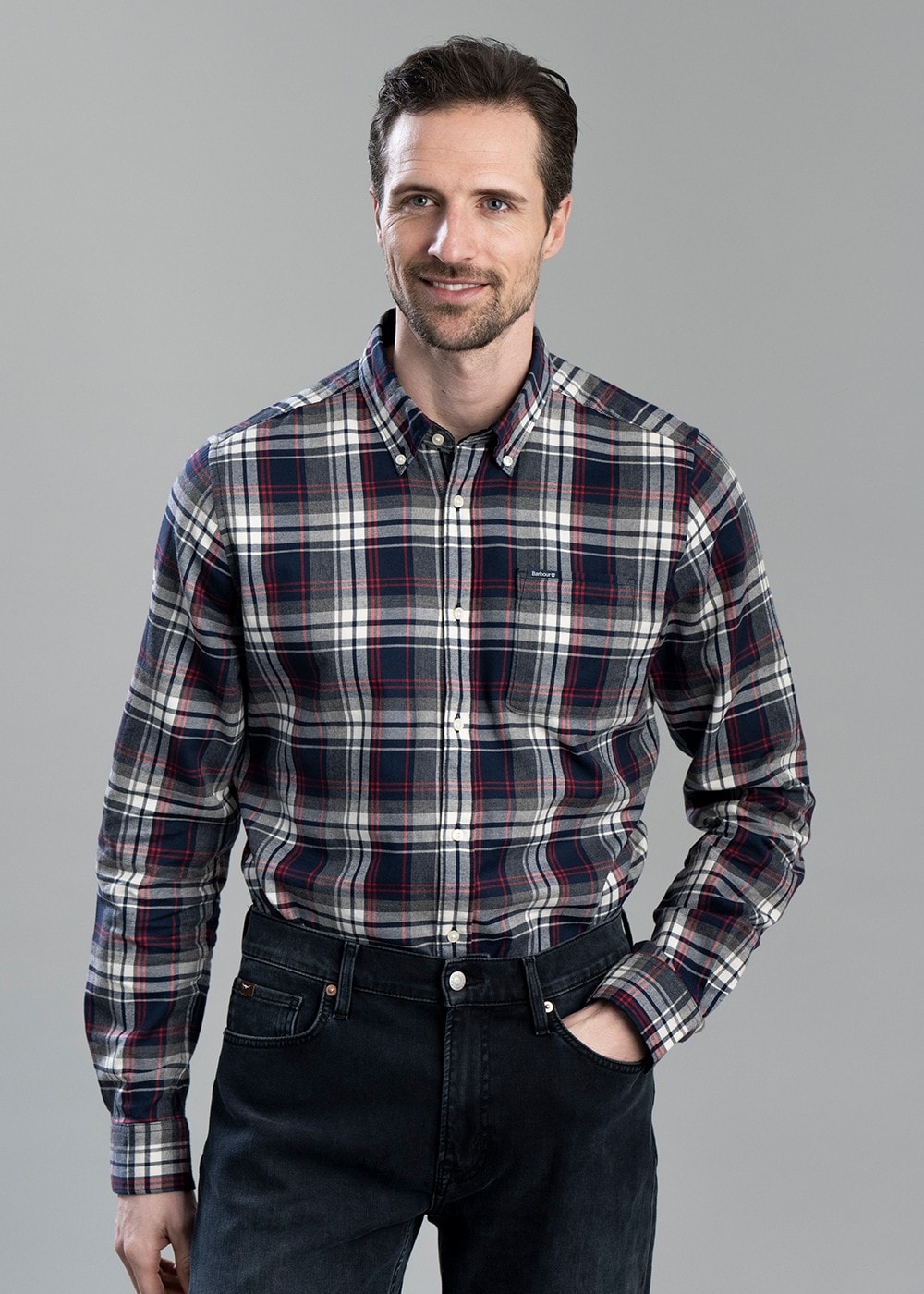 Crossfell Tailored Checked Shirt - Navy - 3