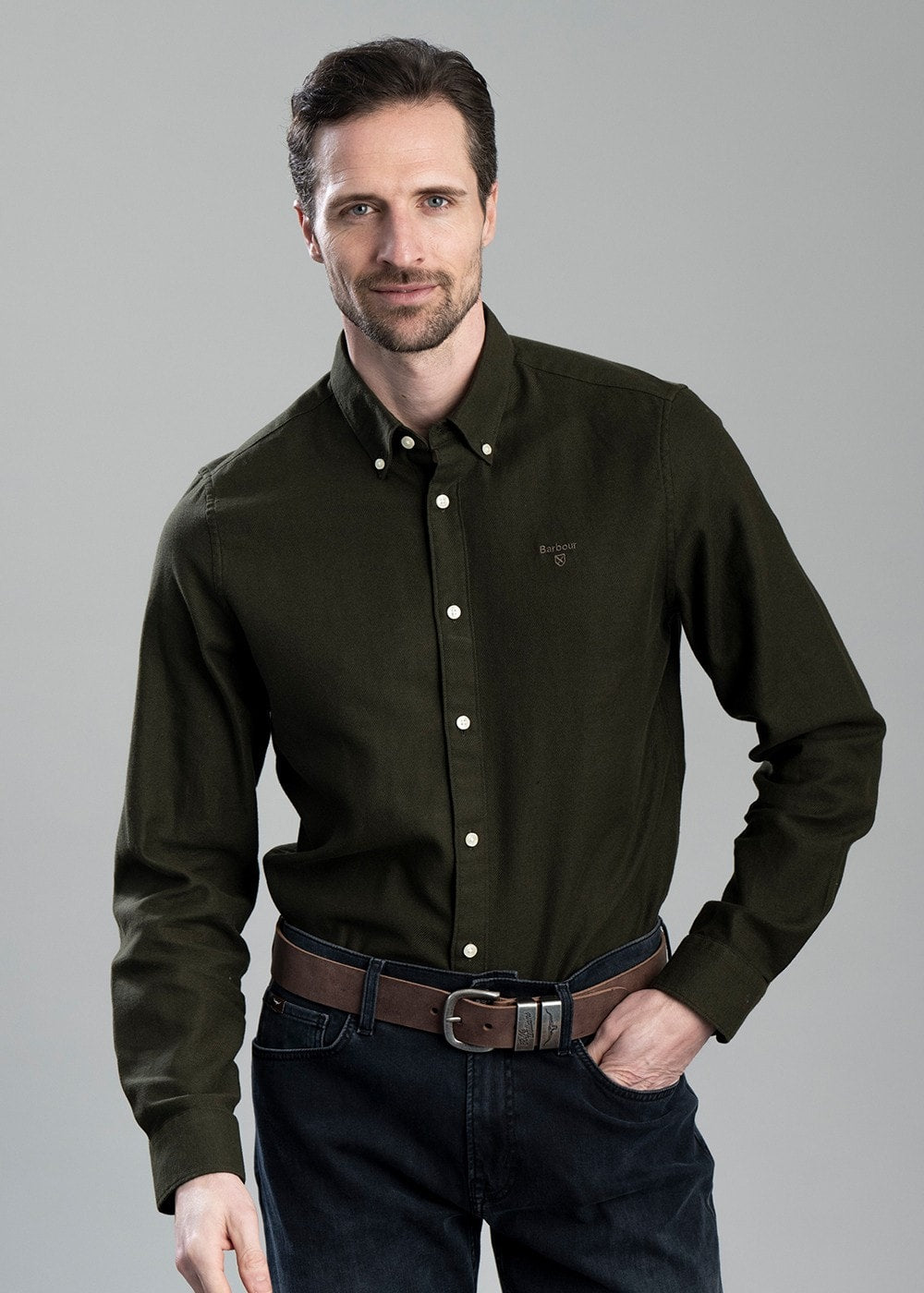 Twillbridge Tailored Twill Shirt - Forest - 1