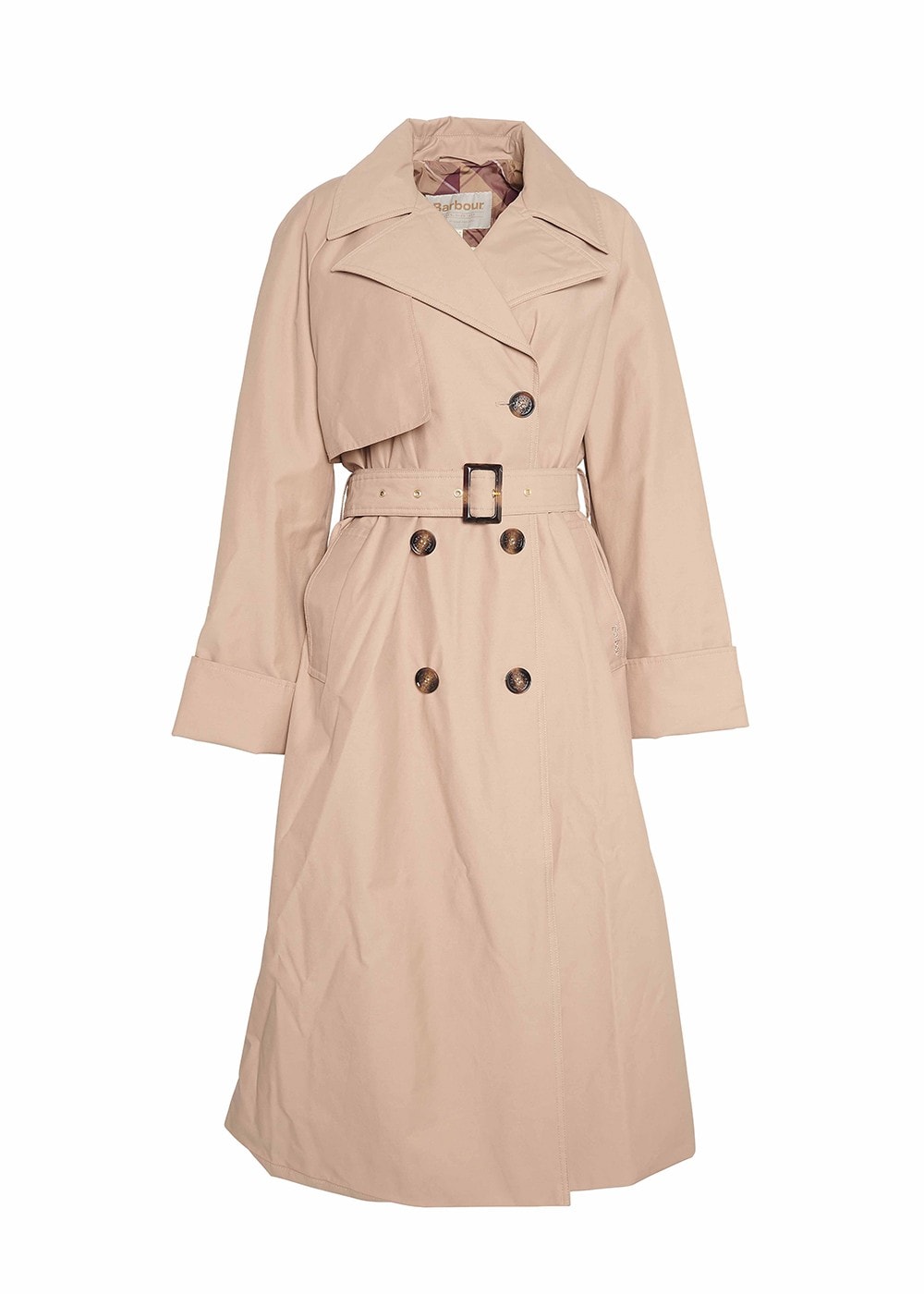 Gwyn Showerproof Trench Coat - Honey and Muted Tartan - 7