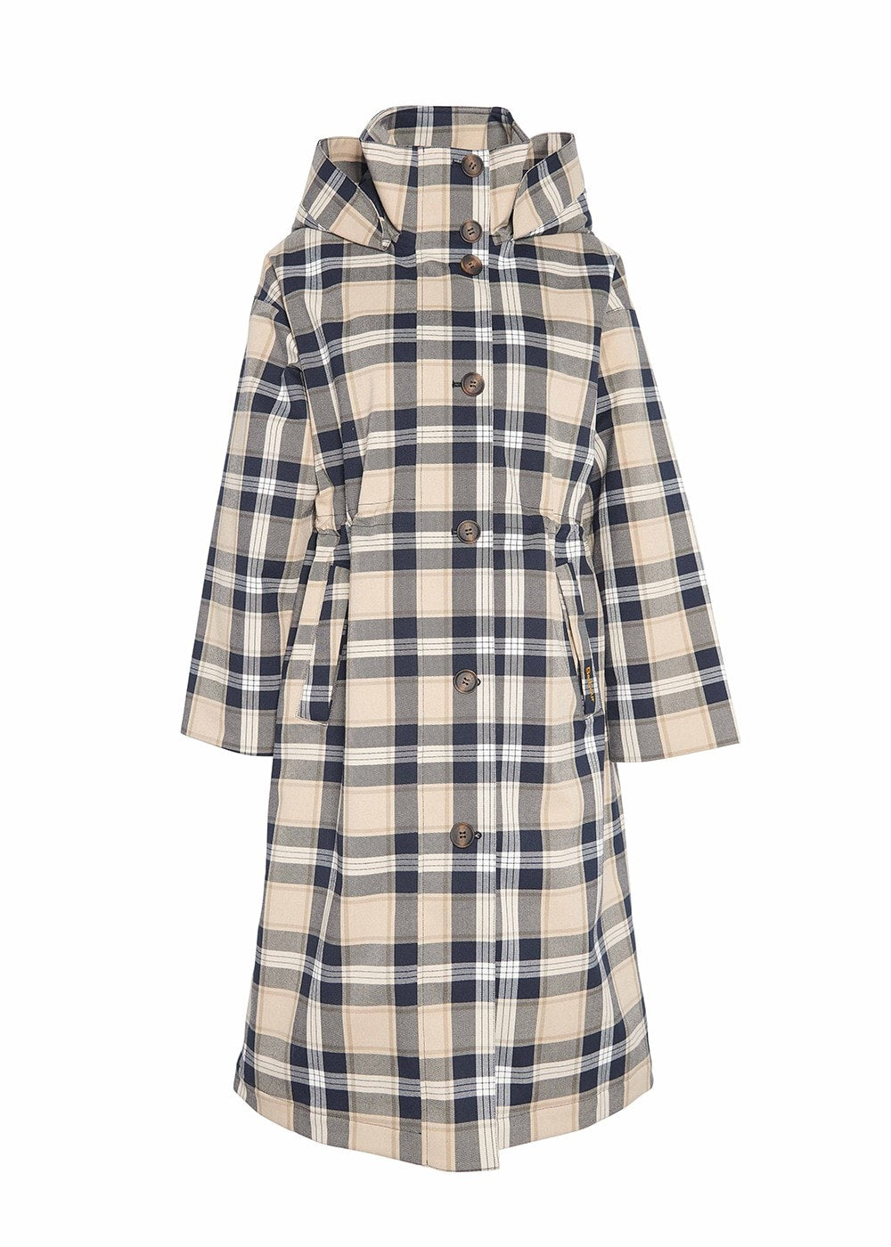 Iris Tartan Waterproof Jacket - White Pepper Navy Check - 8