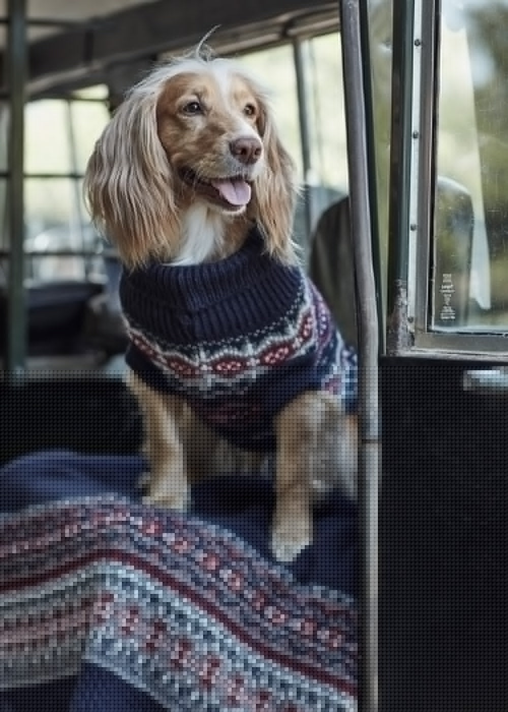 Case Fairisle Dog Jumper - Blue Granite - 2