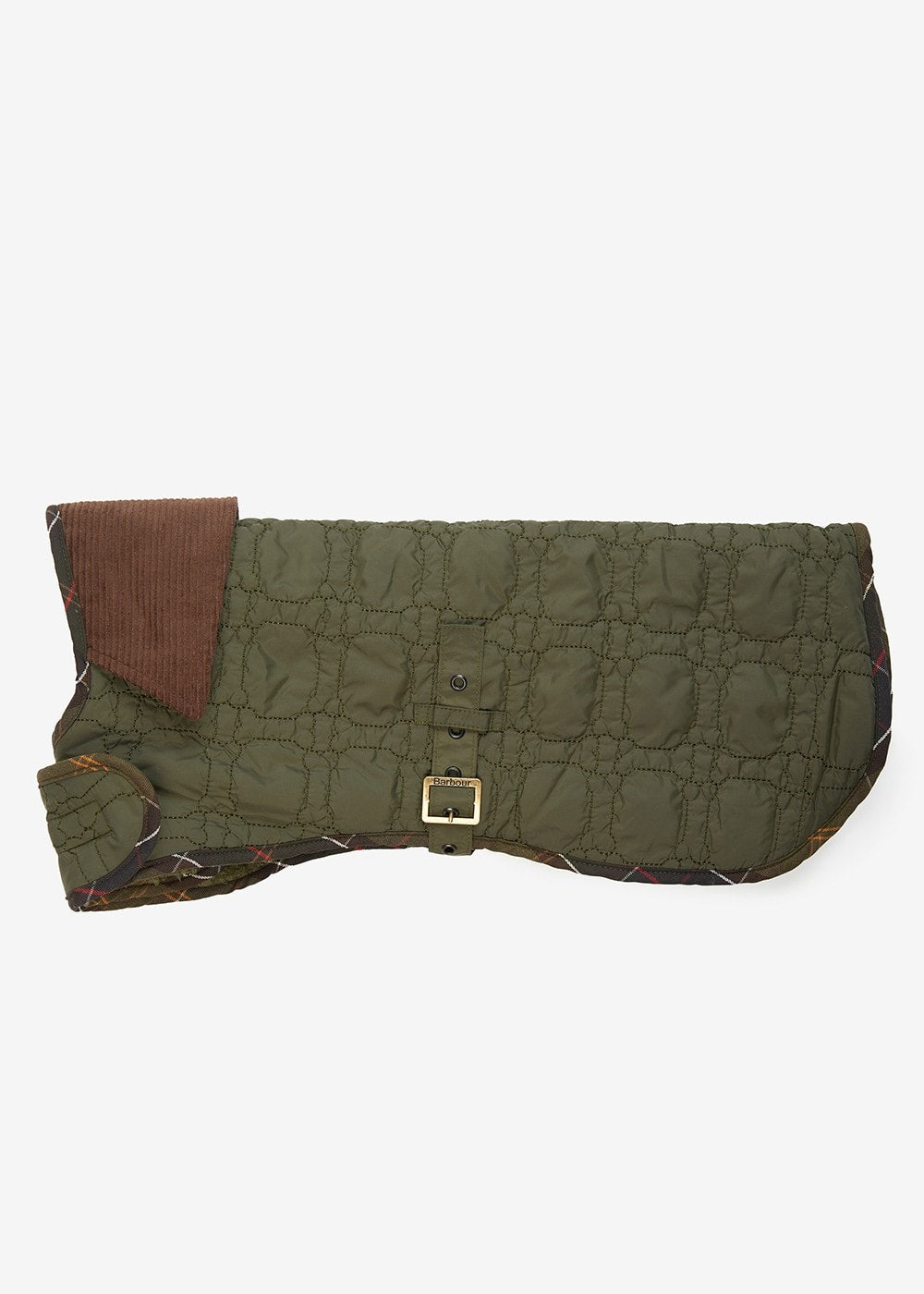 Bone Quilted Dog Coat - Dark Olive - 1