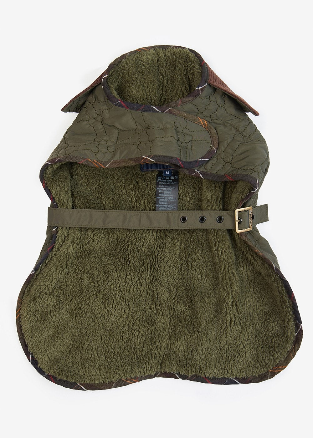 Bone Quilted Dog Coat - Dark Olive - 3