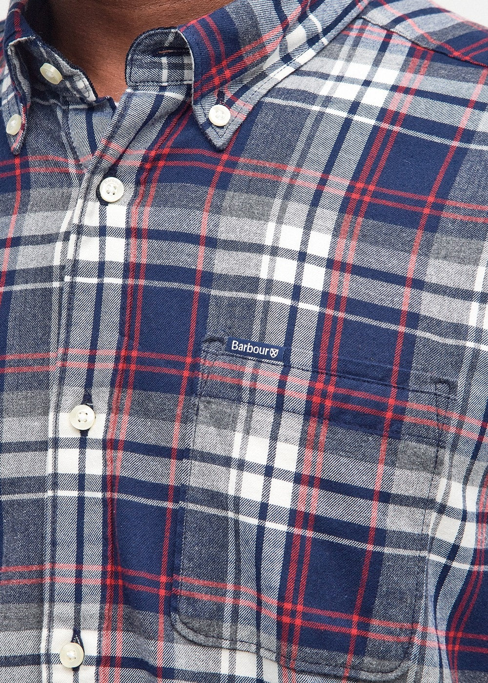 Crossfell Tailored Checked Shirt - Navy - 8